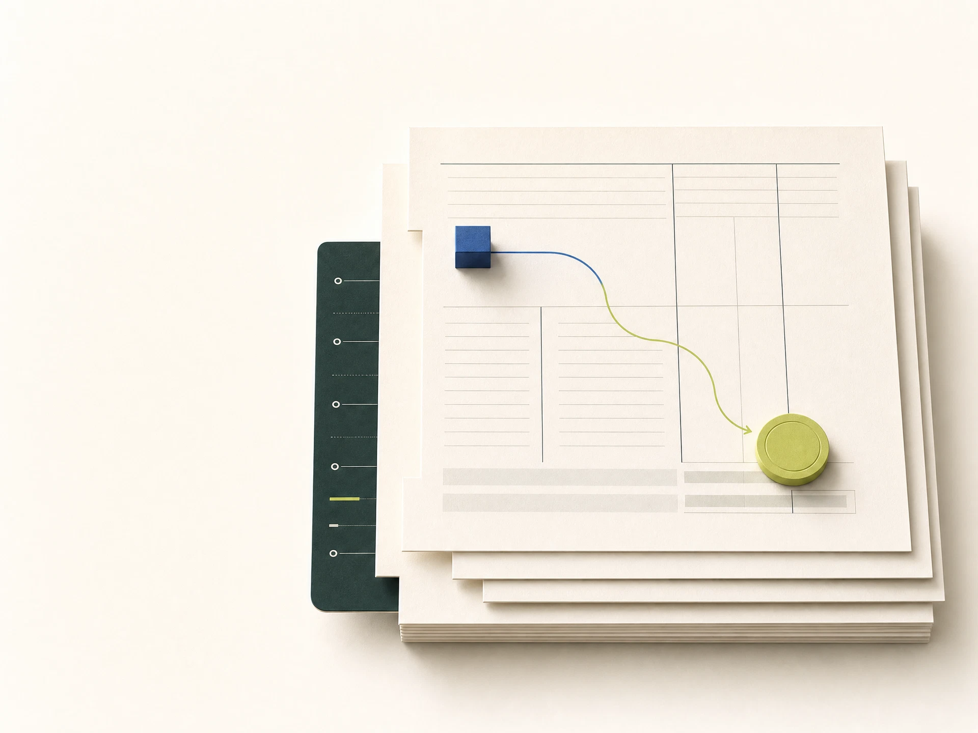 Abstract invoice and payment paper composition