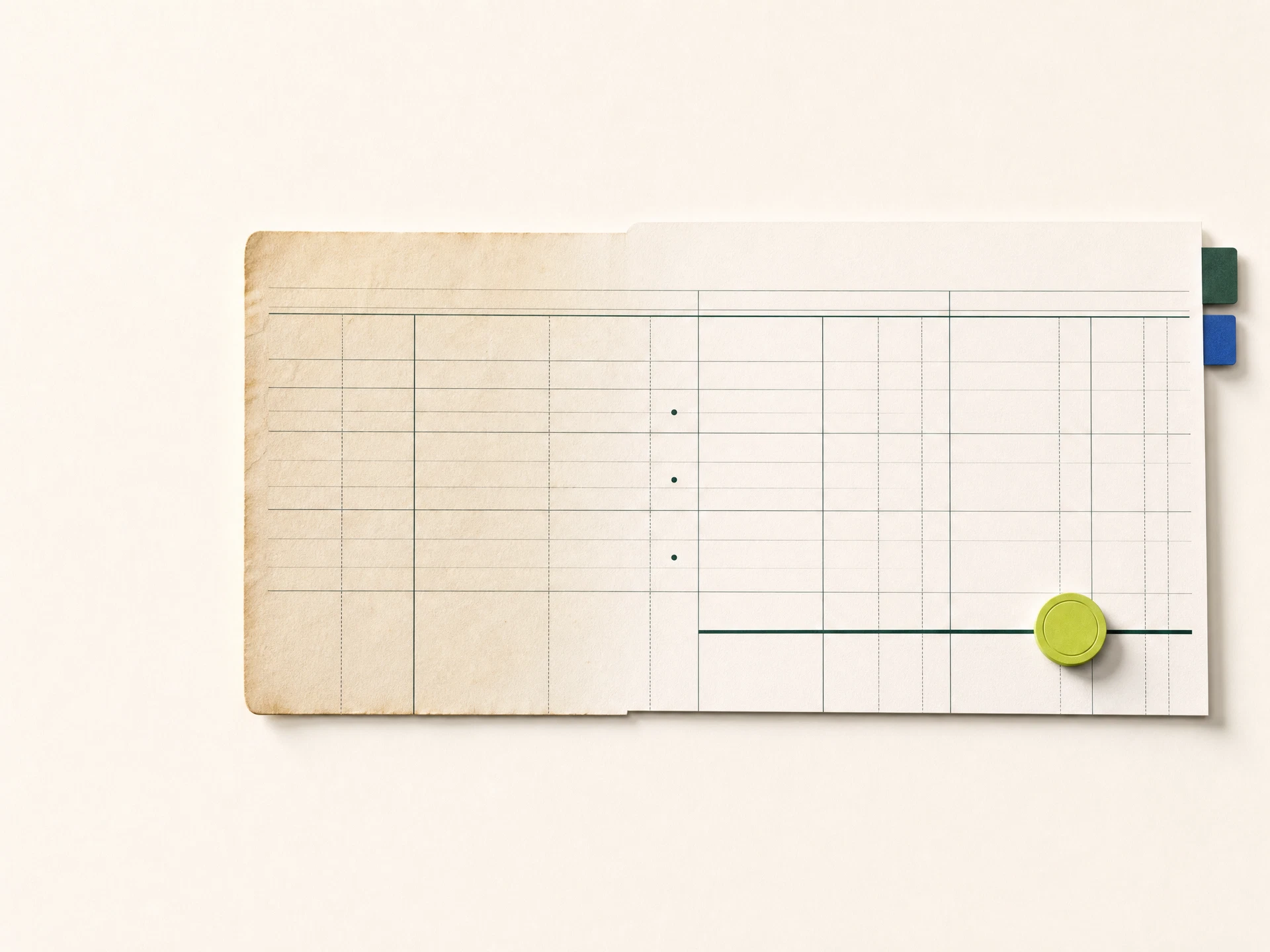 Abstract accounting records becoming a clean journal